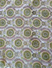 Block Print Cotton Fabric – Green & Yellow
