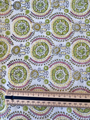 Block Print Cotton Fabric – Green & Yellow