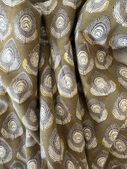 Block Print Cotton Fabric – Khaki Feather
