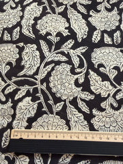 Block Print Cotton Fabric – Large Black Print
