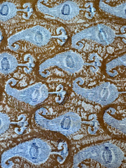 Block Print Cotton Fabric – Mustard With White Paisley