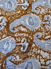 Block Print Cotton Fabric – Mustard With White Paisley