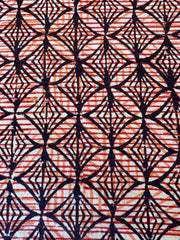 Block Print Cotton Fabric – Orange & Black Abstract Print