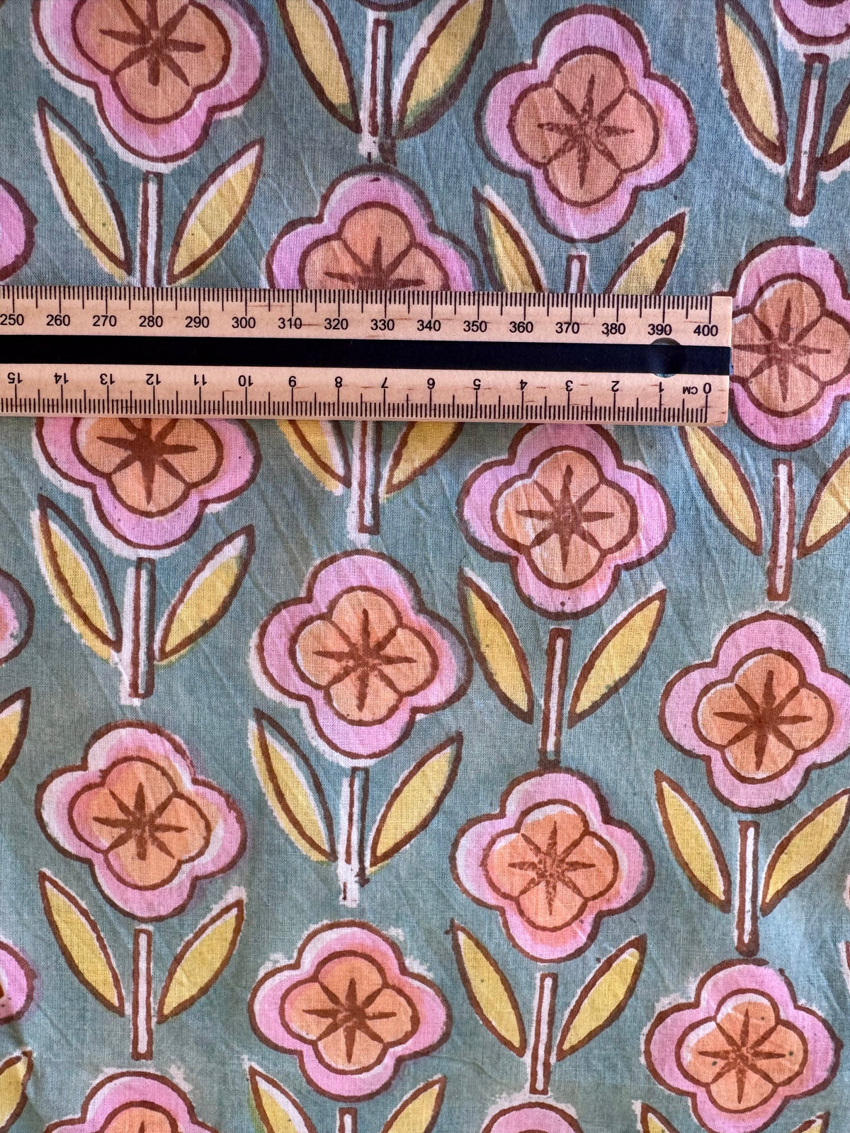 Block Print Cotton Fabric – Pastel Floral