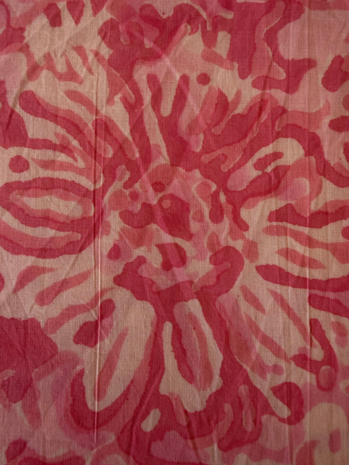 Block Print Cotton Fabric – Pink Floral