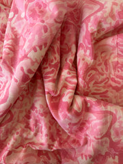 Block Print Cotton Fabric – Pink Floral