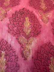 Block Print Cotton Fabric – Pink Hydrangeas