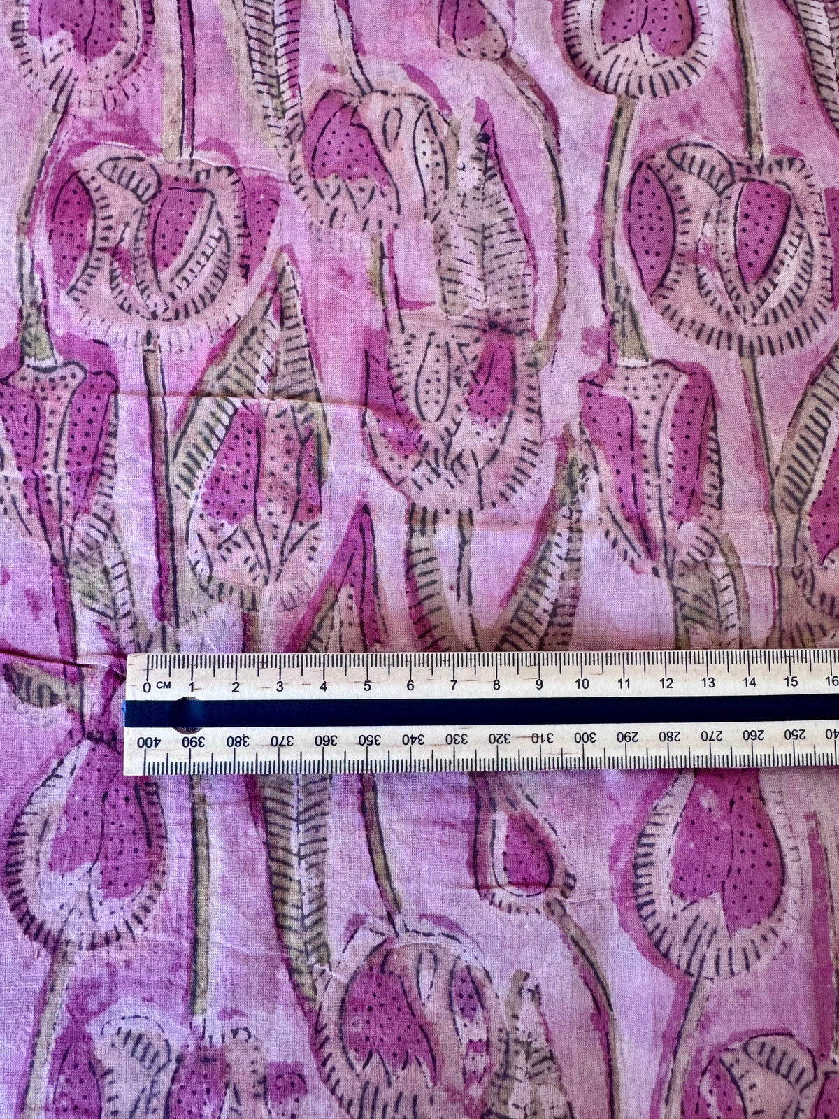 Block Print Cotton Fabric – Pink Natives