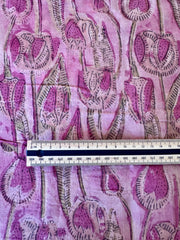Block Print Cotton Fabric – Pink Natives
