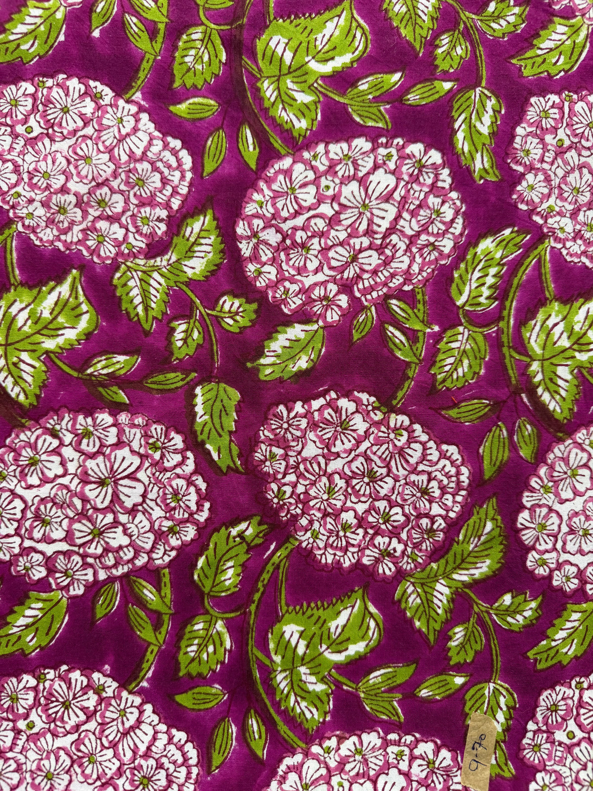 Block Print Cotton Fabric – Purple Green