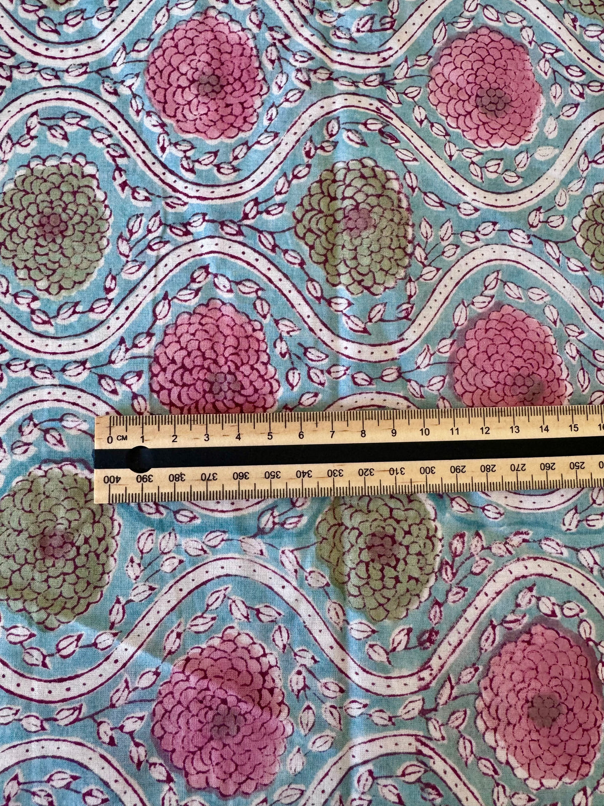 Block Print Cotton Fabric – Red & Pink Floral