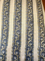 Block Print Cotton Fabric – Slate Blue Stripe