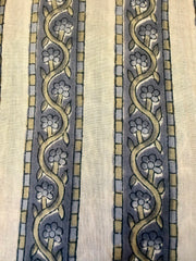 Block Print Cotton Fabric – Slate Blue Stripe