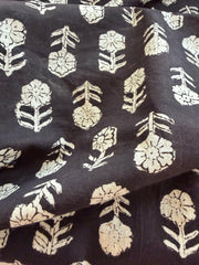 Block Print Cotton Fabric – Small Black Print