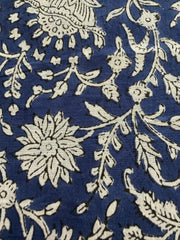 Block Print Cotton Fabric – White on Blue