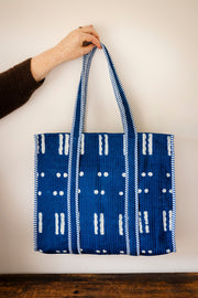 Block Print Cotton Tote Bag – Indigo
