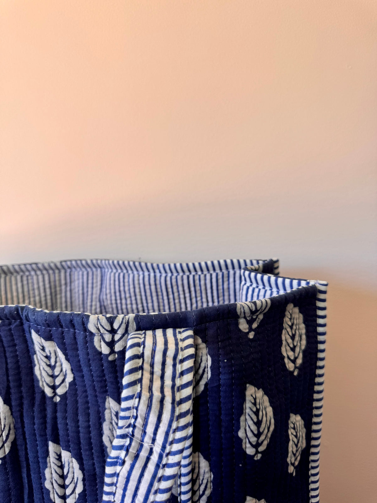 Block Print Cotton Tote Bag – Indigo Leaves