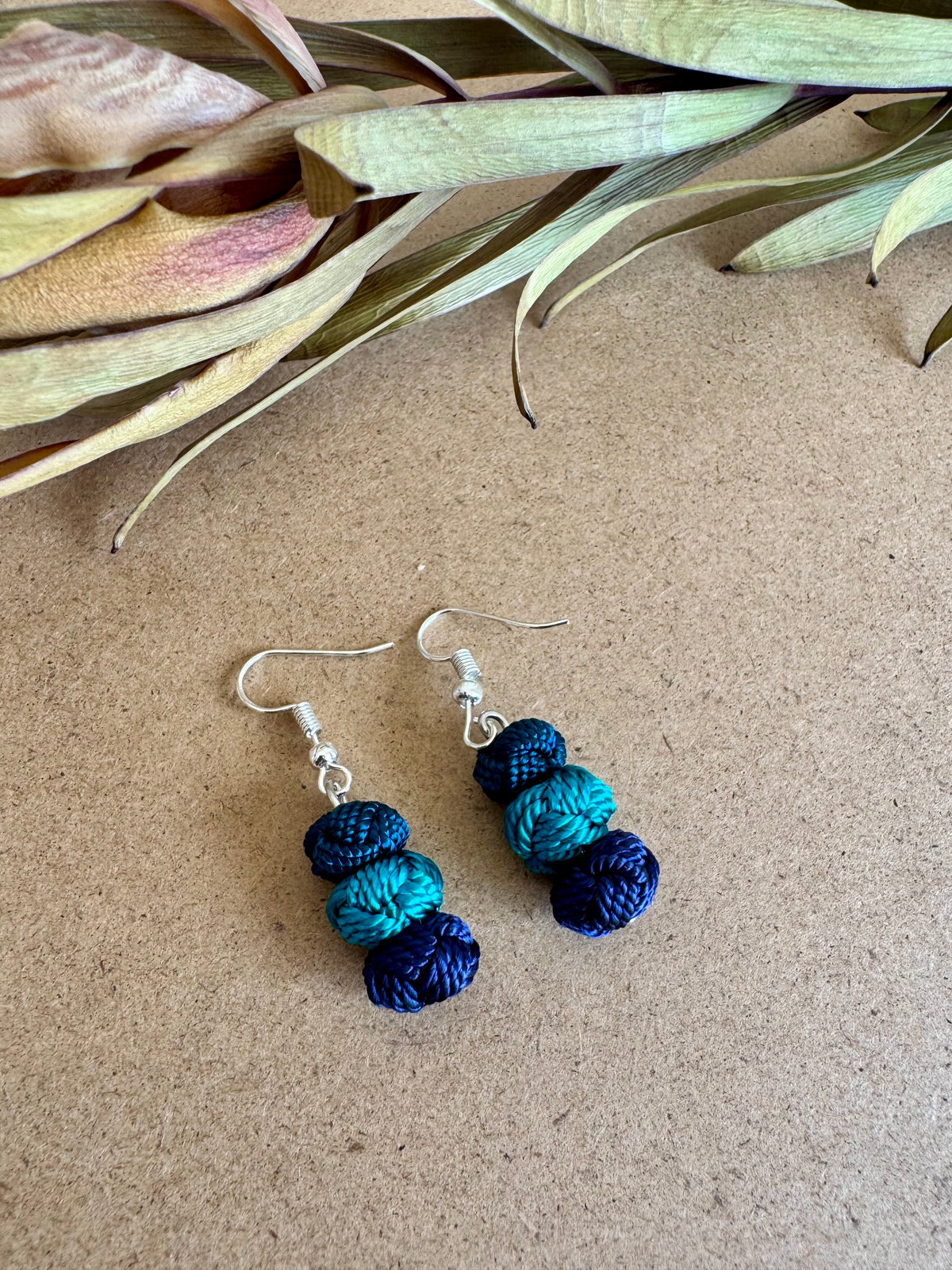 Blue & Turquoise Ball Earrings – EM008
