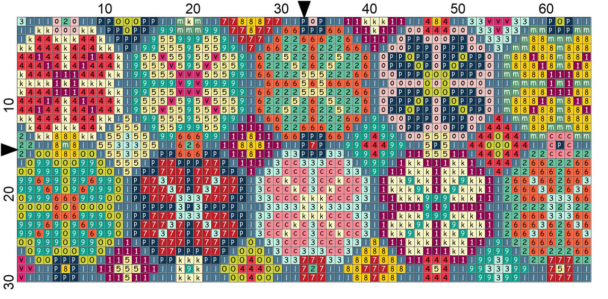 Cross – Stitch Kit – Black Leather Zipper Pouch – Floral Pattern