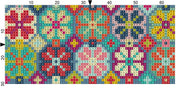 Cross – Stitch Kit – Black Leather Zipper Pouch – Floral Pattern