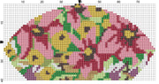 Cross – Stitch Kit – Tan Leather Make – Up Bag – Pink Floral