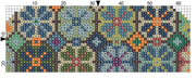 Cross – Stitch Kit – Tan Leather Pencil Case – Blue & Turquoise Pattern