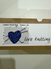 Cross – Stitch Kit – Tan Leather Pencil Case – Love Knitting