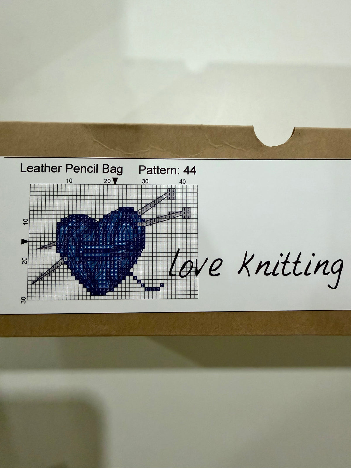 Cross – Stitch Kit – Tan Leather Pencil Case – Love Knitting