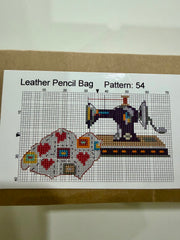 Cross – Stitch Kit – Tan Leather Pencil Case – Love Quilting