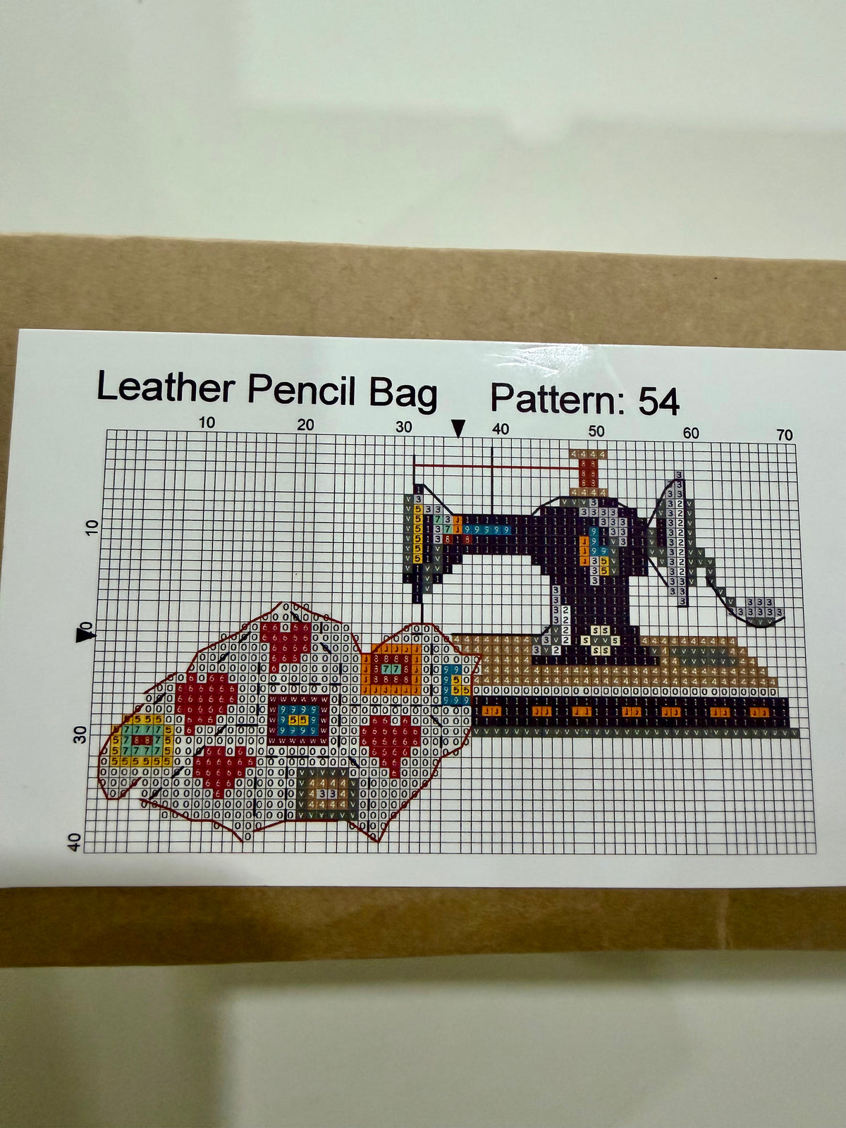 Cross – Stitch Kit – Tan Leather Pencil Case – Love Quilting