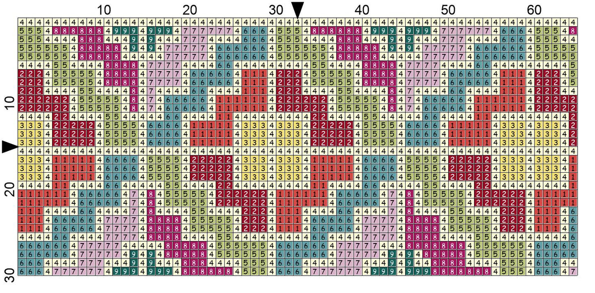 Cross – Stitch Kit – Tan Leather Zipper Pouch – Multi – Colour Pattern