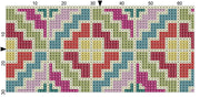Cross – Stitch Kit – Tan Leather Zipper Pouch – Multi – Colour Pattern