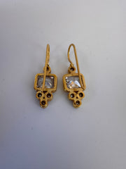 Crystal Pearl Square Earrings