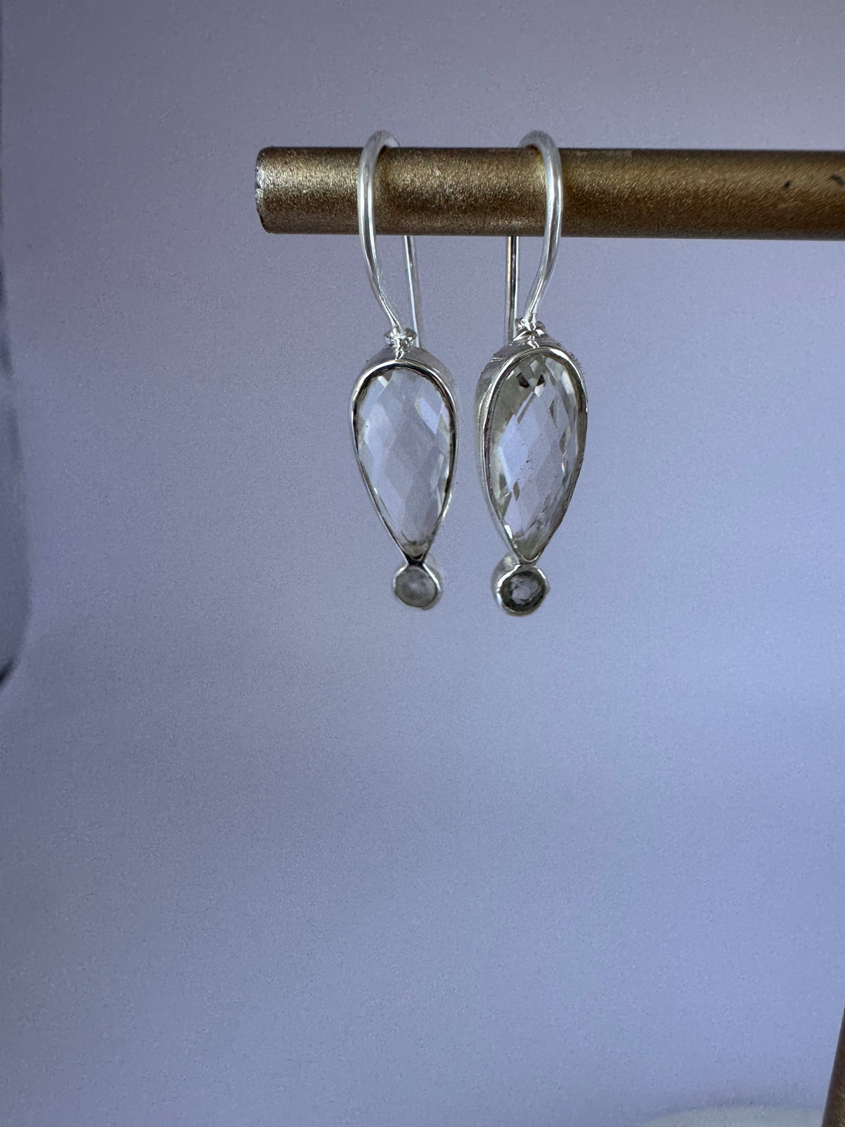 Crystal Tear Drop Sterling Silver Earrings