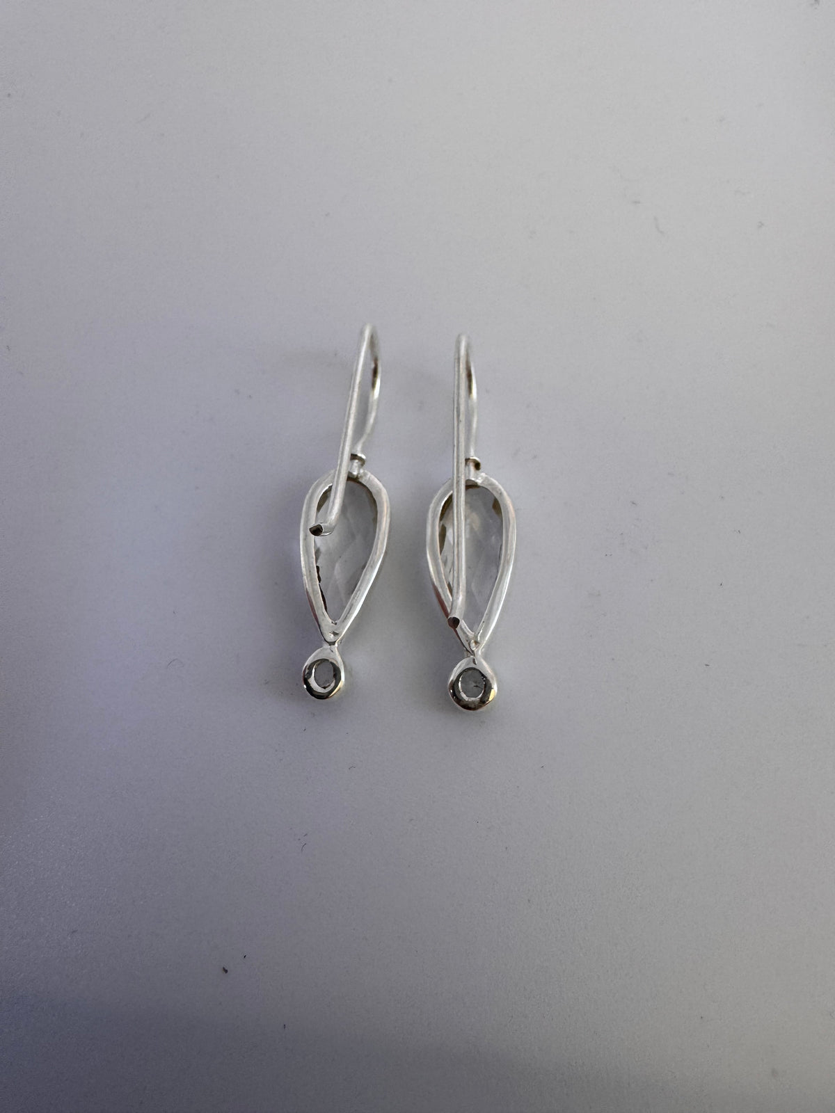 Crystal Tear Drop Sterling Silver Earrings