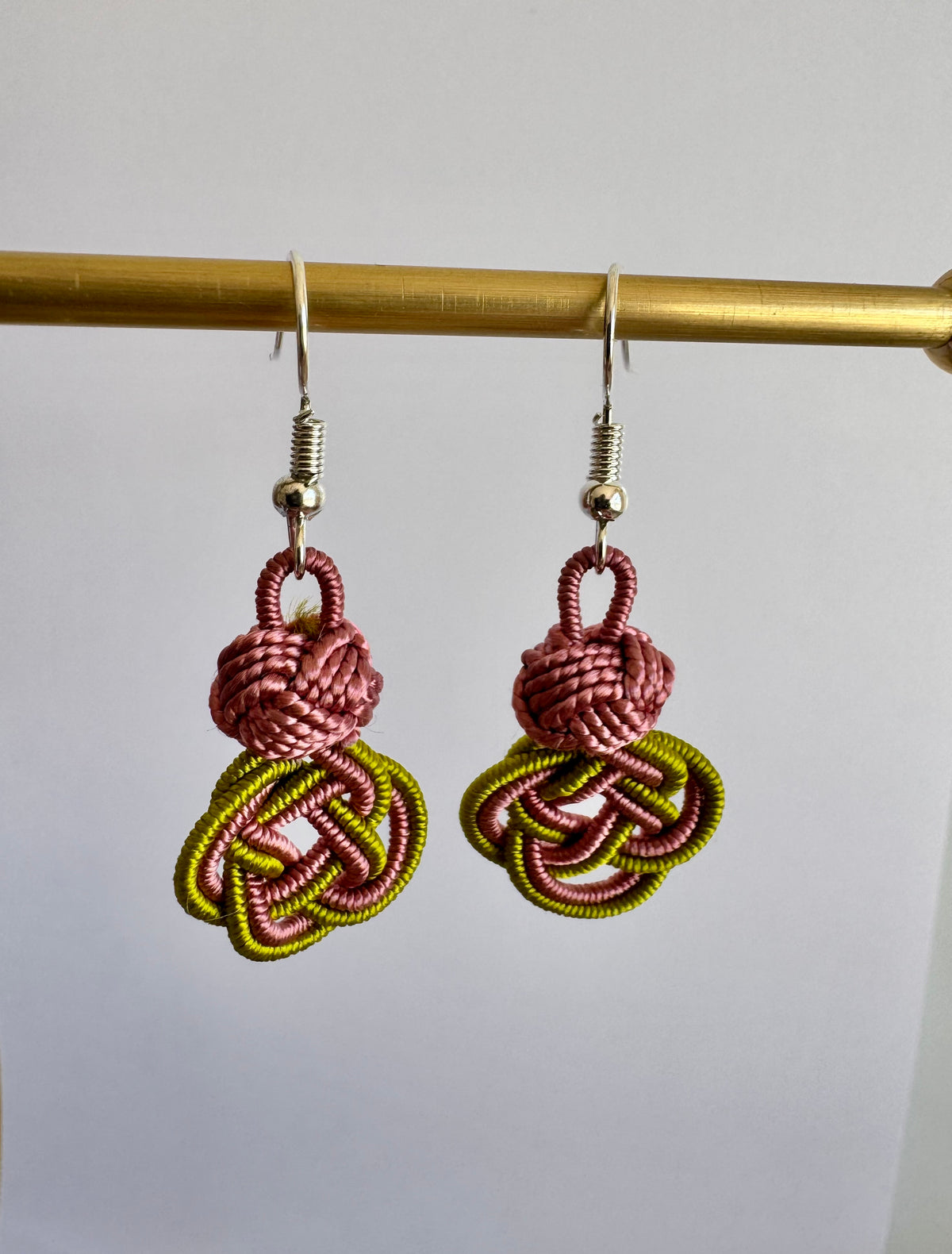 Green Pink Knot Earrings – EM002