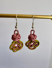 Green Pink Knot Earrings – EM002
