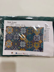 Just Love Stitch – Cross Stitch Tote Bag – Blue & Turquoise Floral