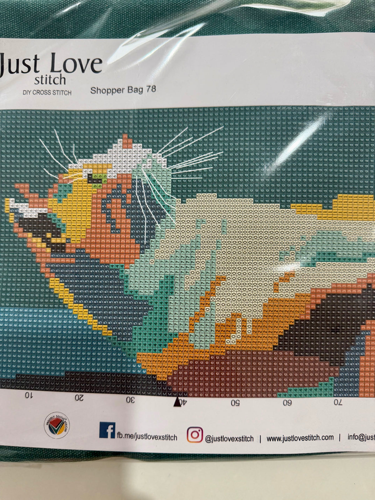 Just Love Stitch – Cross Stitch Tote Bag – Cat