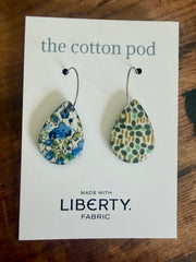Liberty Reversible Earrings – Khaki, Blue & Green Tear Drop