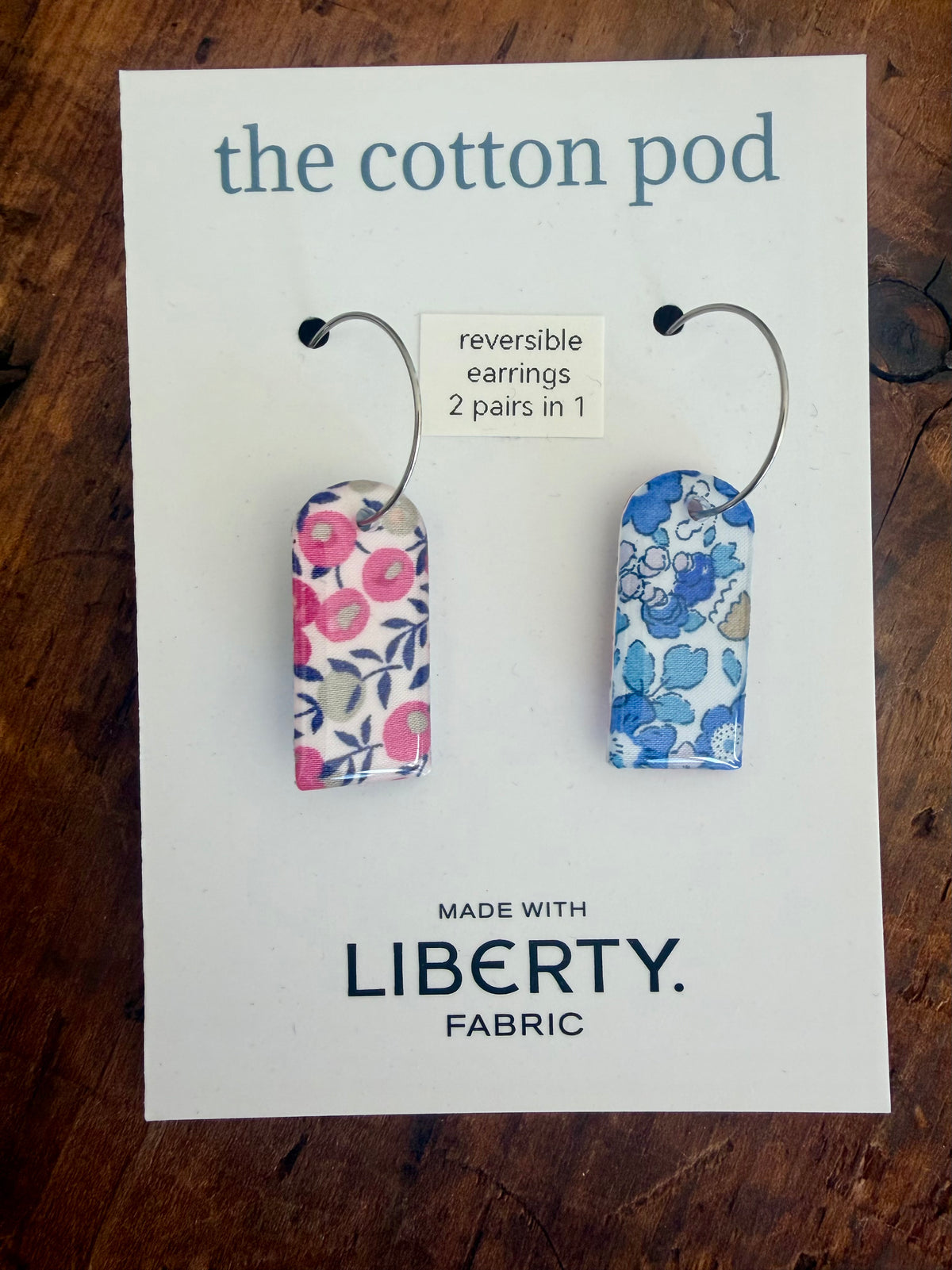 Liberty Reversible Earrings – Pink & Blue Drops