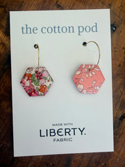Liberty Reversible Earrings – Pink & Coral Hexies