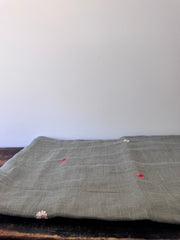 Linen Fabric – Green Floral