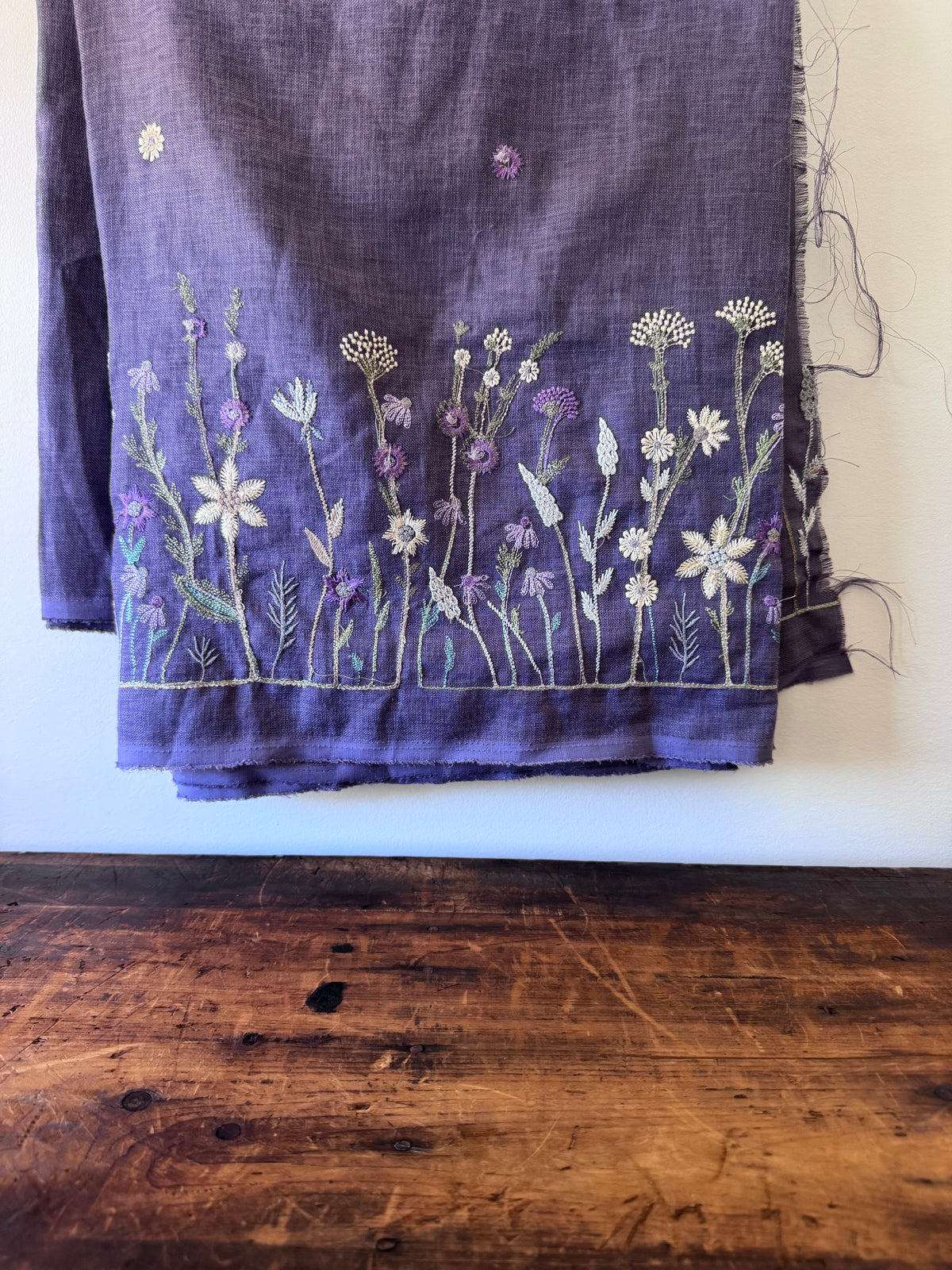 Linen Fabric – Mauve Floral