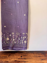 Linen Fabric – Mauve Floral
