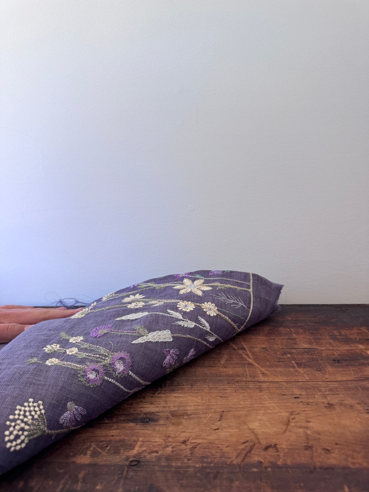 Linen Fabric – Mauve Floral