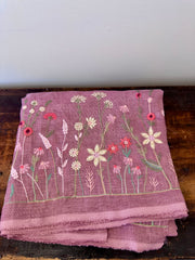 Linen fabric – Pink Floral