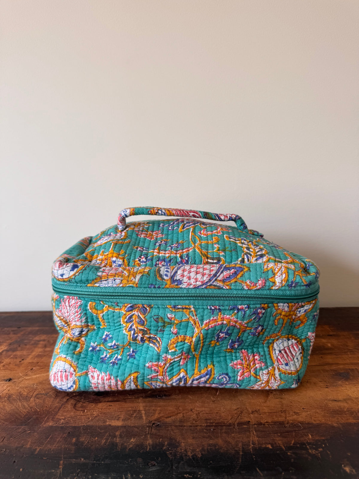 Makeup Bag – Aqua Green Floral