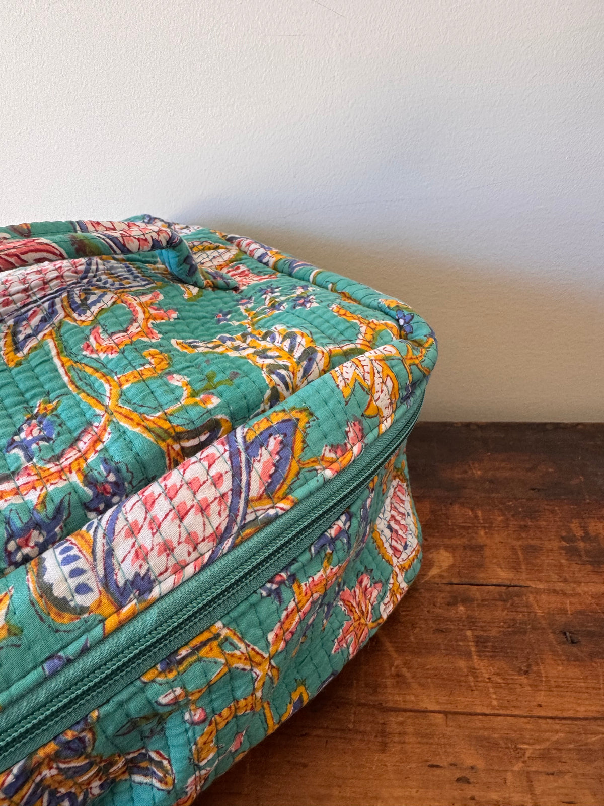 Makeup Bag – Aqua Green Floral