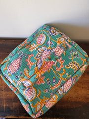 Makeup Bag – Aqua Green Floral